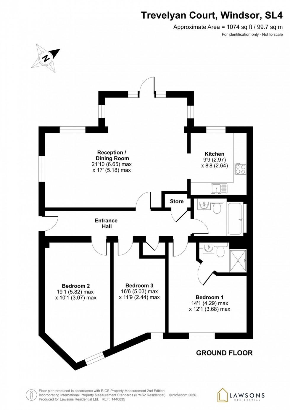 Floorplan for Trevelyan Court, Windsor, SL4