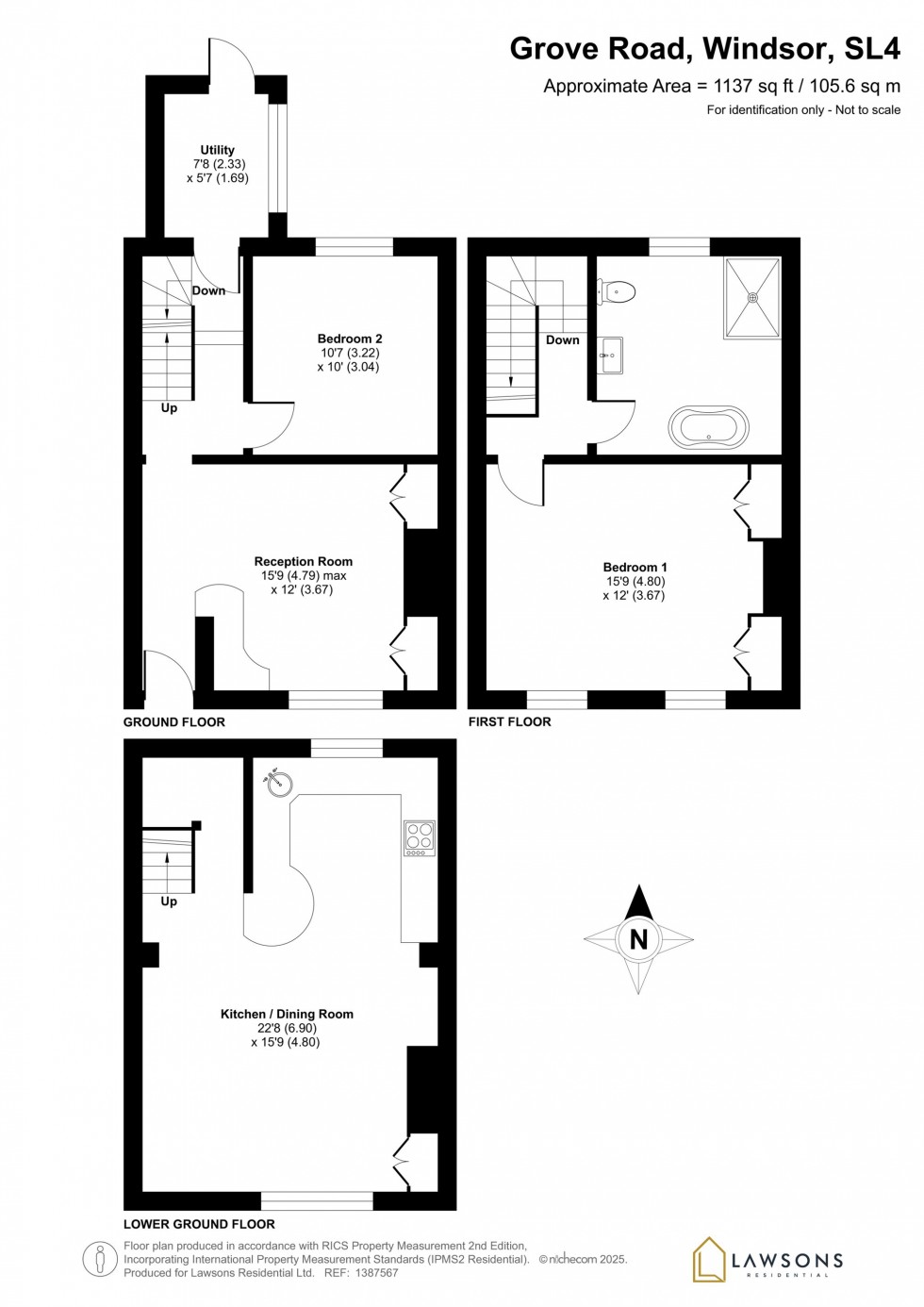 Floorplan for Grove Road, Windsor, SL4