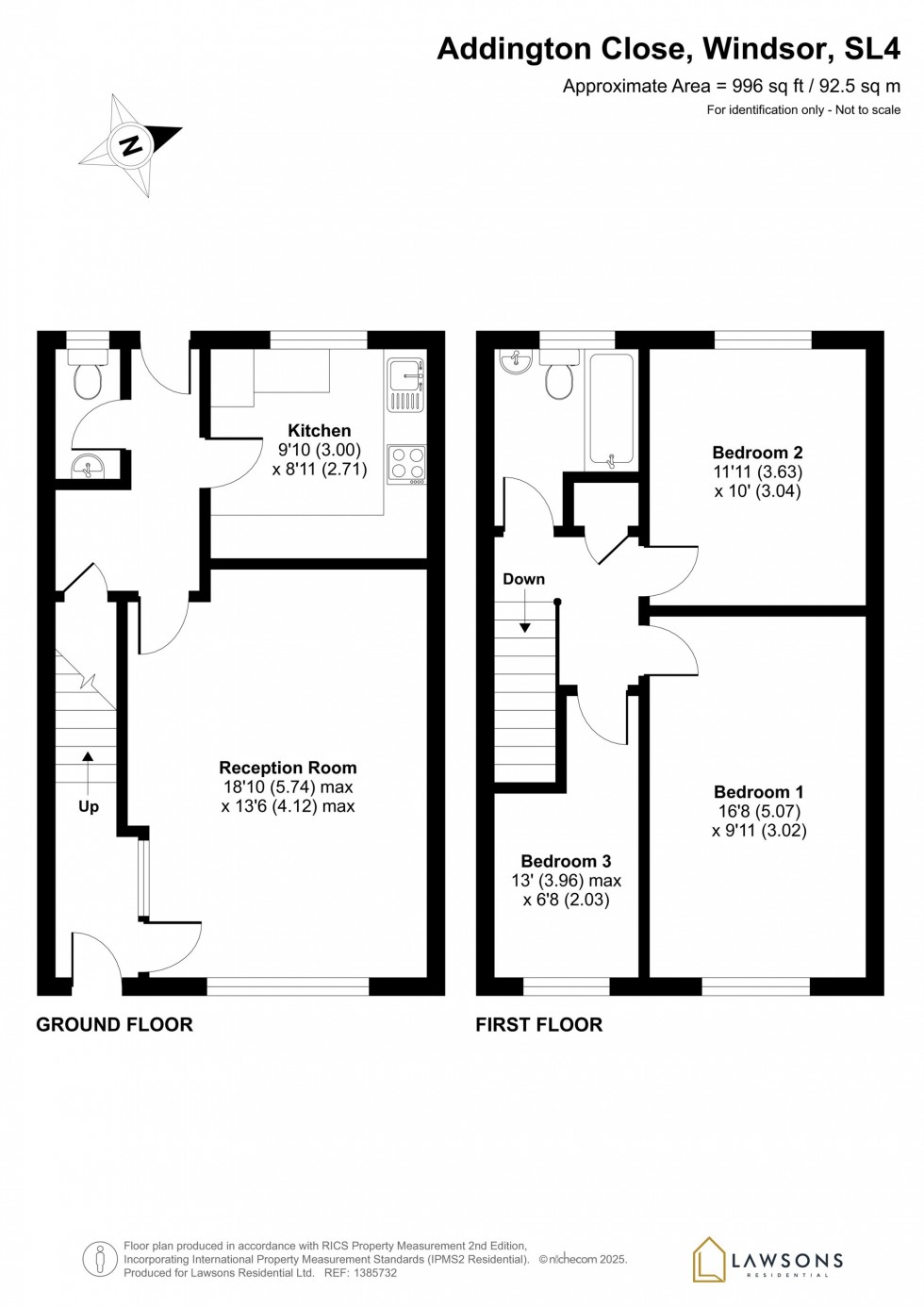Floorplan for Addington Close, Windsor, SL4