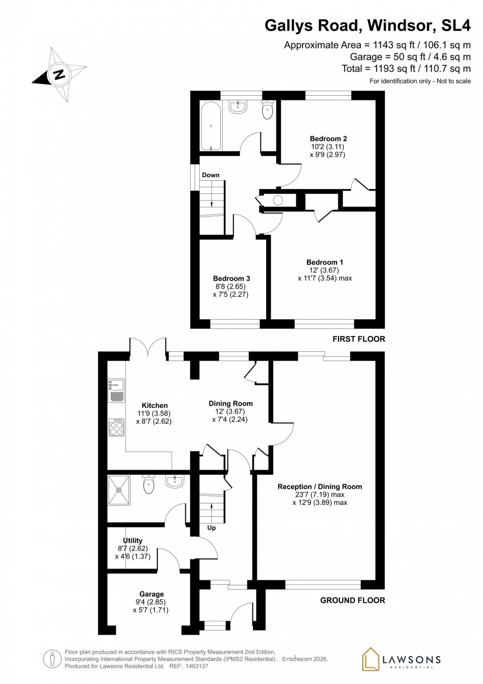 Floorplan for Gallys Road, Windsor, SL4