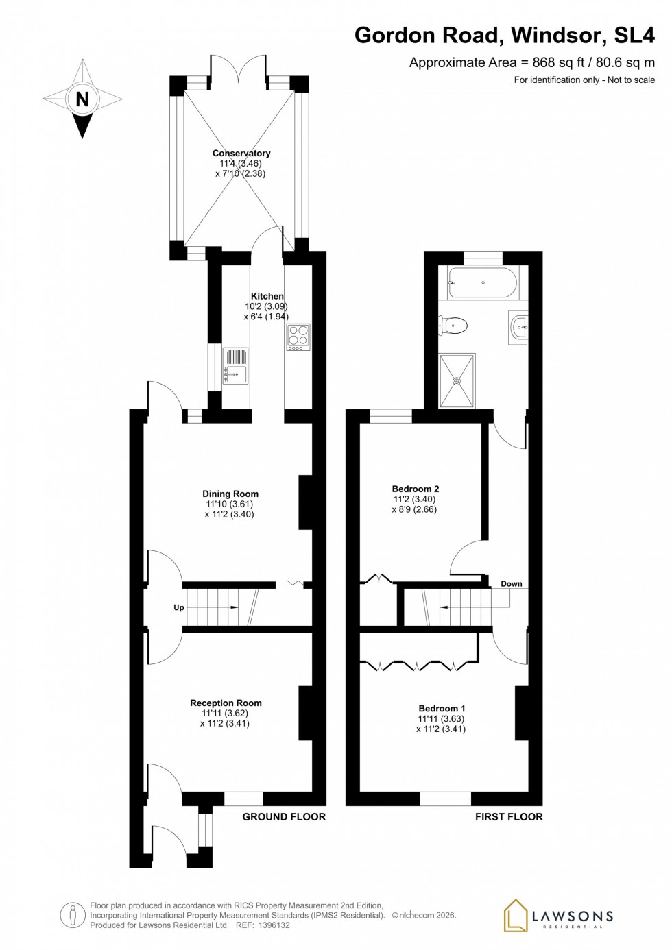 Floorplan for Gordon Road, Windsor, SL4