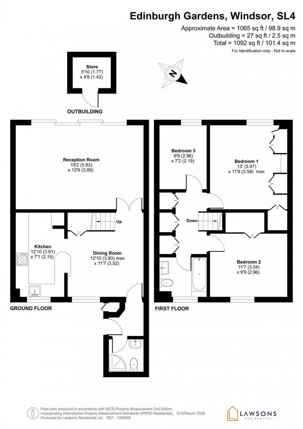 Floorplan for Edinburgh Gardens, Windsor, SL4