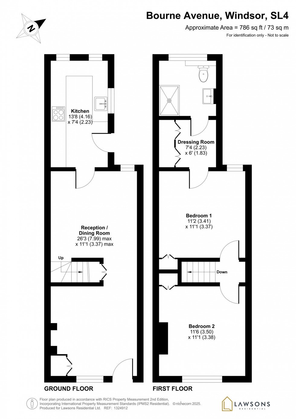 Floorplan for Bourne Avenue, Windsor, SL4