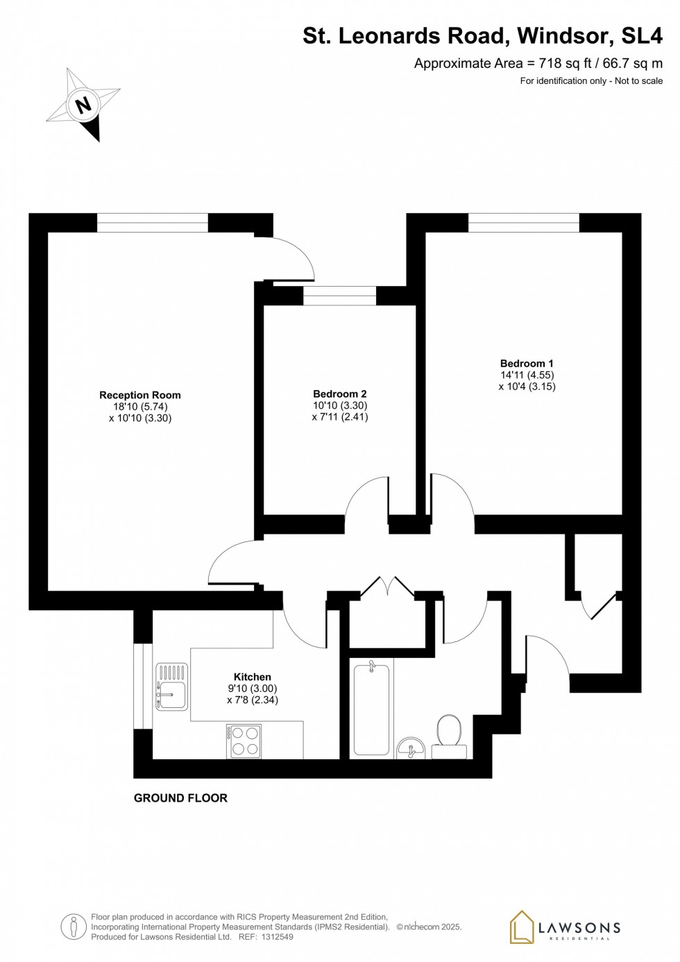 Floorplan for St. Leonards Road, Talbot Court St. Leonards Road, SL4