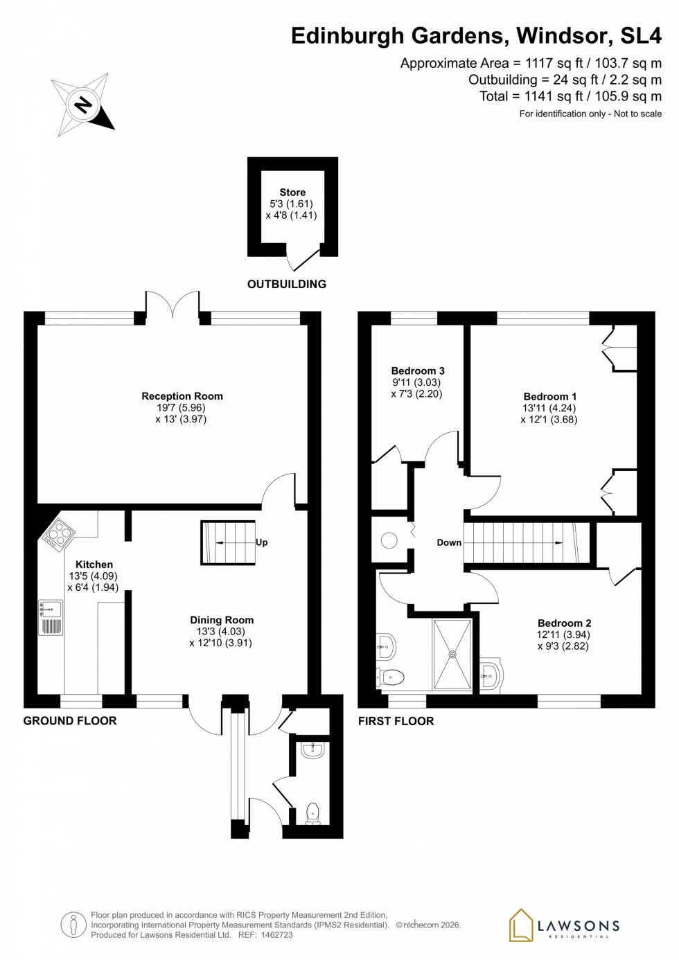 Floorplan for Edinburgh Gardens, Windsor, SL4