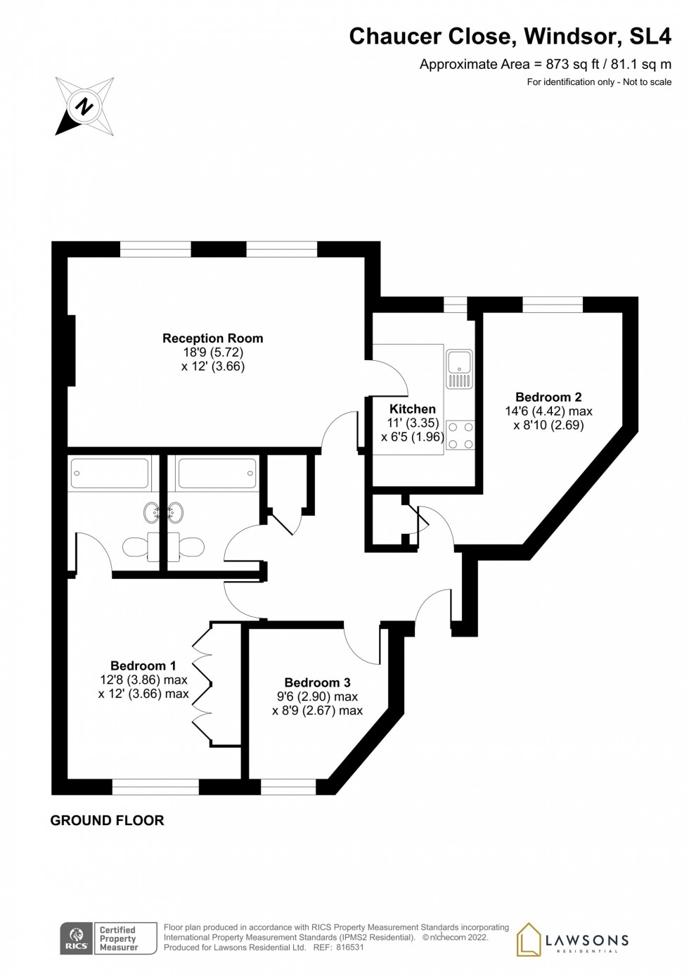 Floorplan for Chaucer Close, Windsor, SL4