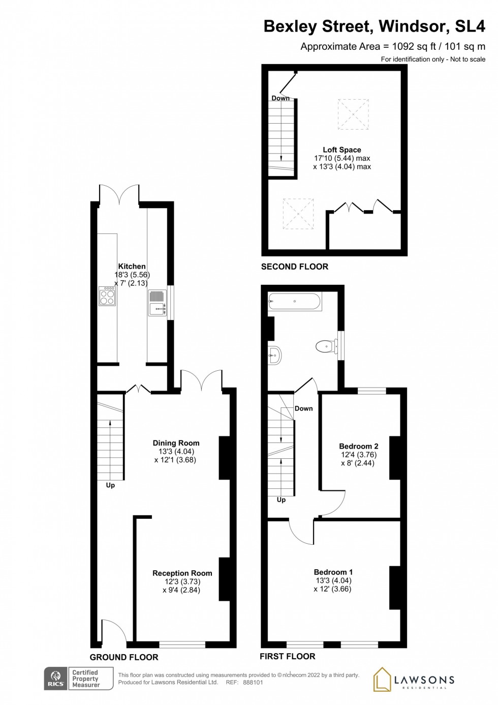 Floorplan for Bexley Street, Windsor, SL4